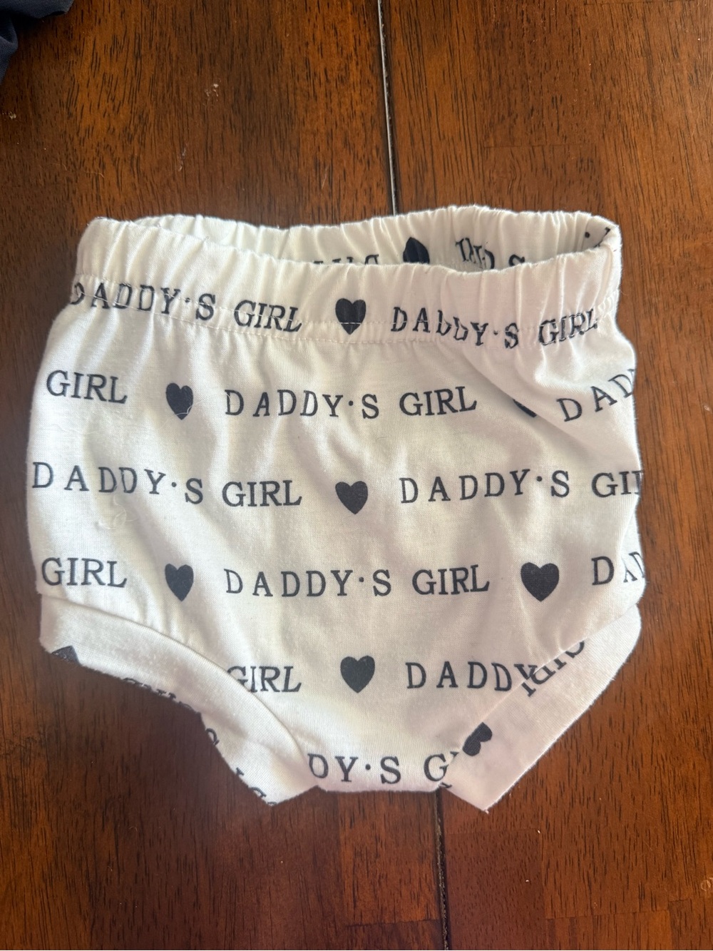 SHEIN White "Daddy's Girl" Printed Infant Bloomer